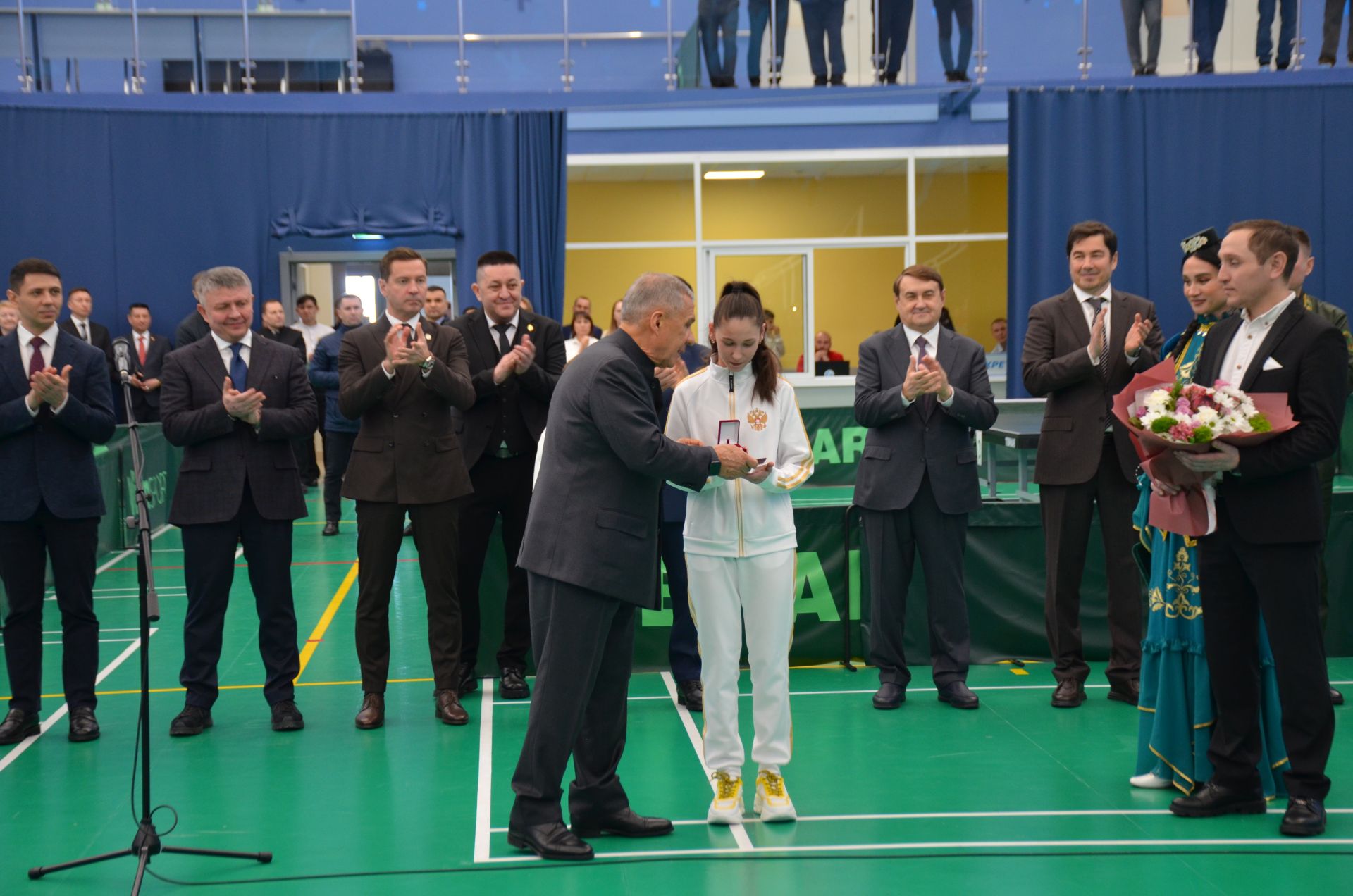 Рөстәм Миннеханов Сабада өстәл теннисы буенча халыкара турнир ачылышында катнашты