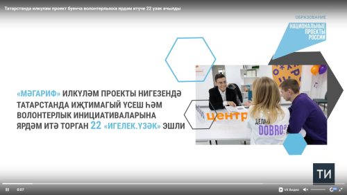 Татарстанда илкүләм проект нигезендә волонтерлыкка ярдәм итә торган 22 үзәк ачылды