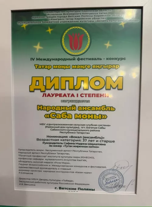 Райондашларыбыз  «Татар моңы мәңге яңгырар» IV халыкара фестиваль лауреатлары булды