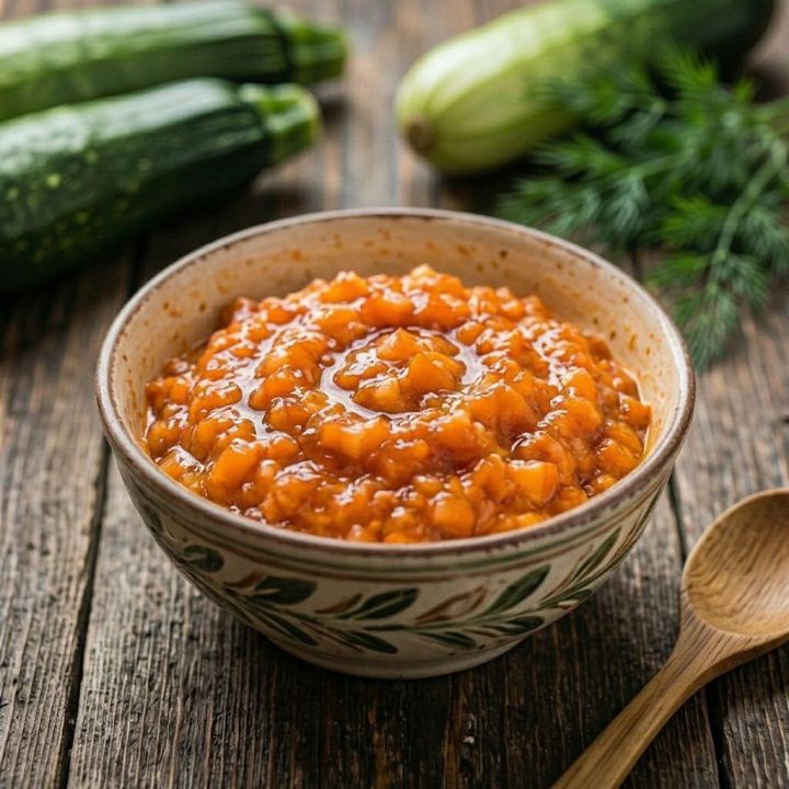 Кабачкидан бик тәмле, ипигә ягып ашый торган икра ясыйбыз