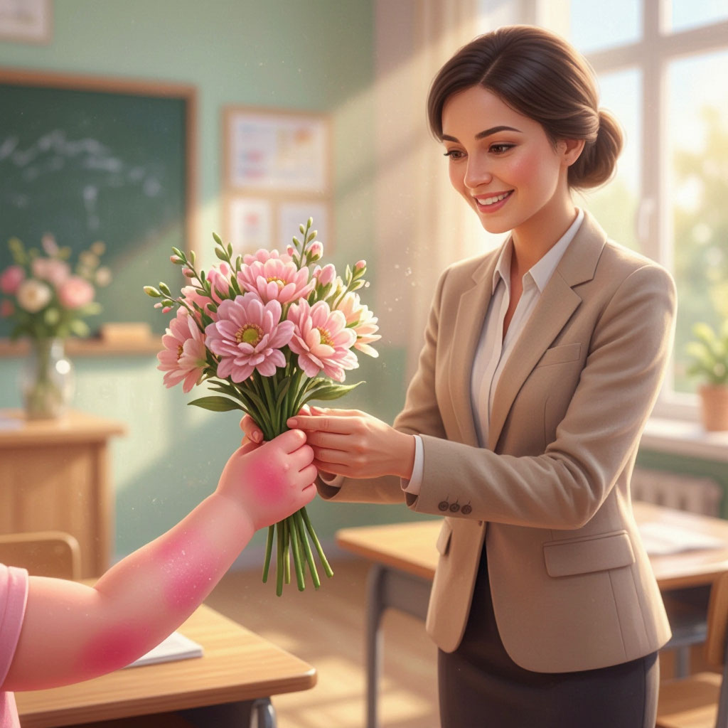 Укытучыларга чәчәкләрнең иң матуры, рәхмәтләрнең иң зурысы... 