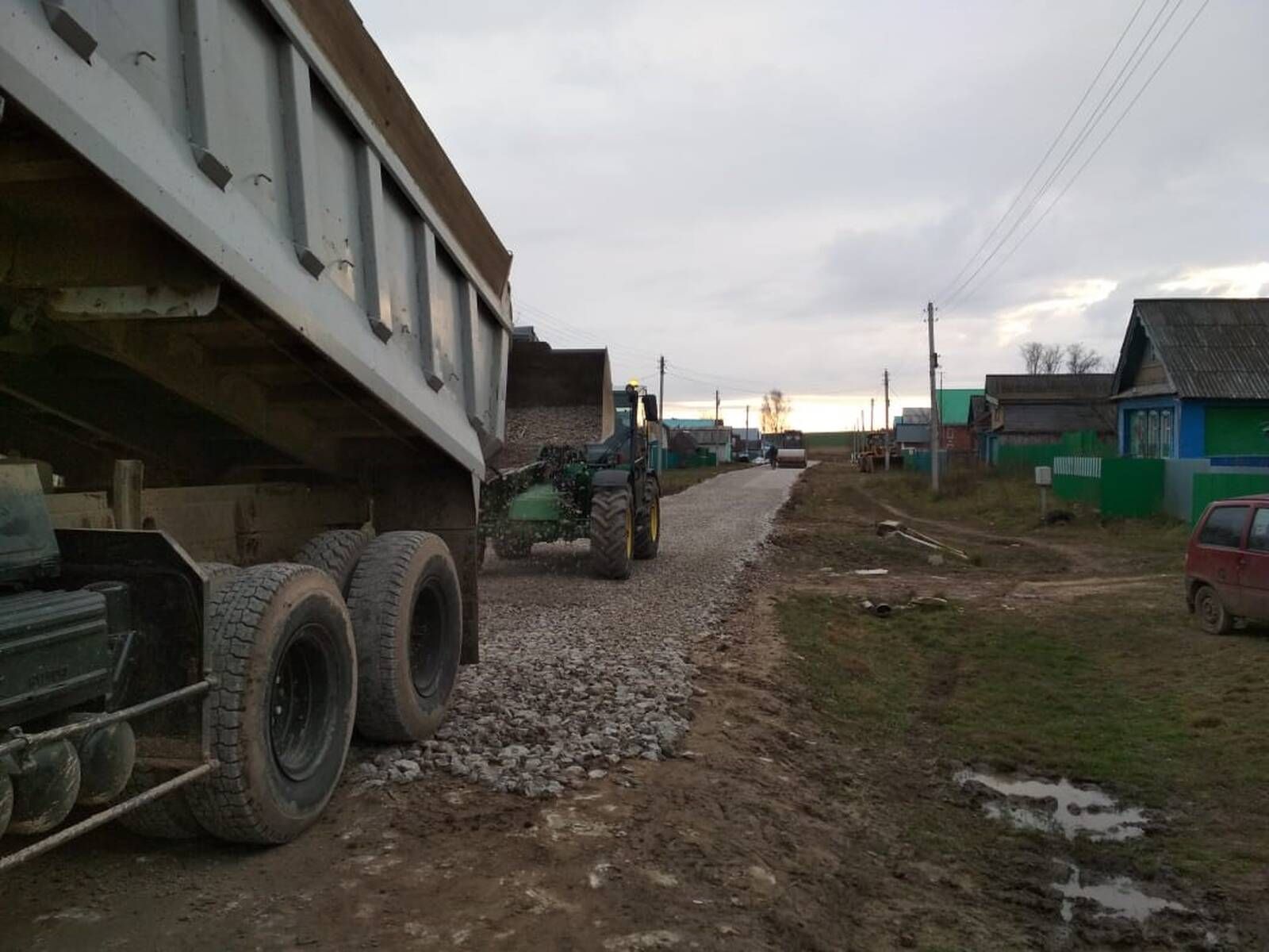 Яңа Мичән авылында юл ремонты