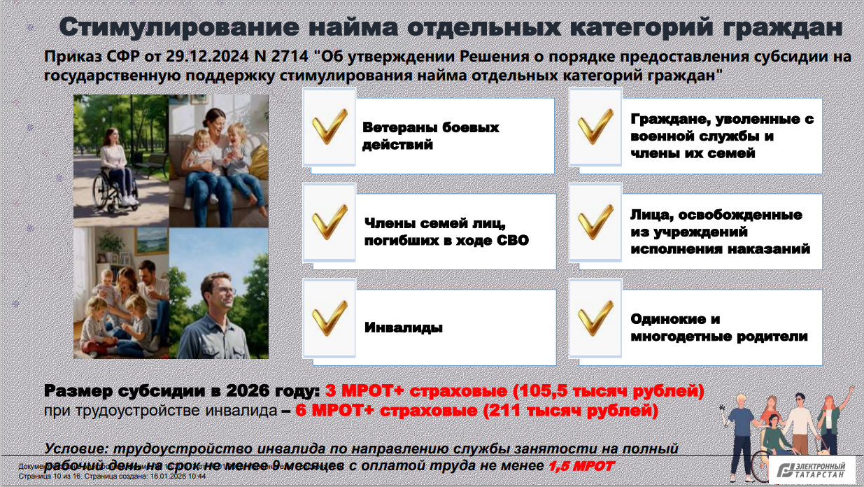 Субсидии на создание (оборудование) рабочих мест для трудоустройства инвалидов