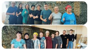 «Саба» бассейны хезмәткәрләре фронттагы якташларга ярдәмгә маскировка челтәрләре үрә
