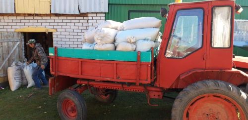 Олы Кибәче авыл җирлегендә  пай җирләре өчен ашлык бирелде