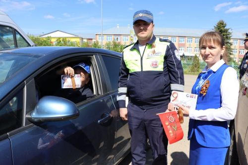 Автоинспекторлар «Георгий тасмасы» акциясендә катнашты